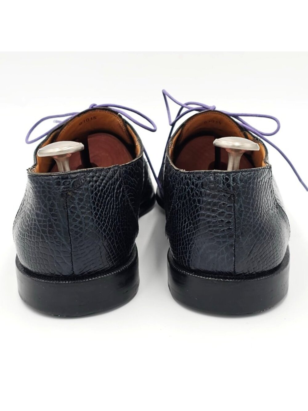 Vintage Exotic Full Alligator Men 15 Black Dress Shoes Paolo De Marco Oxfords - Picture 5 of 14